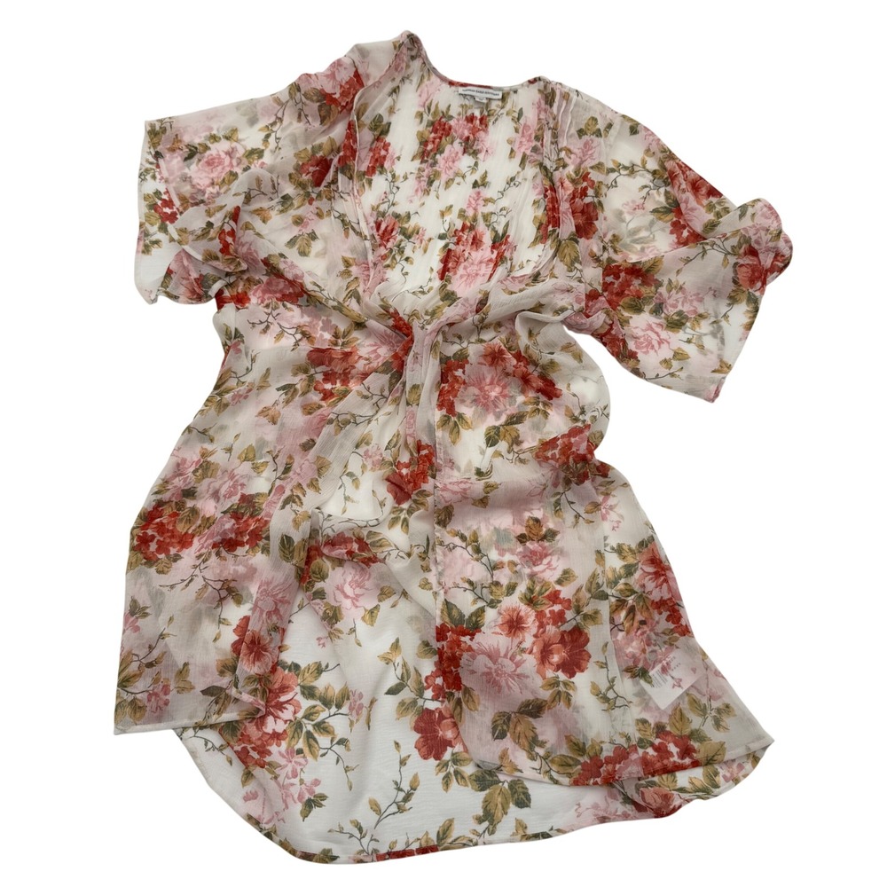 American Eagle Outfitters Floral Sheer Chiffon Kimono Cottagecore Fairycore M
